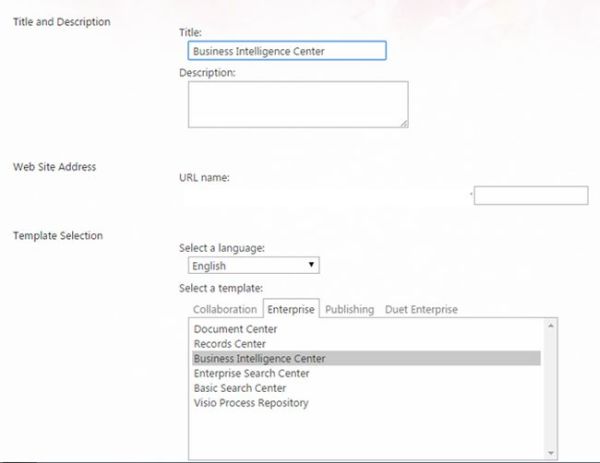 Template Selection in sharepoint